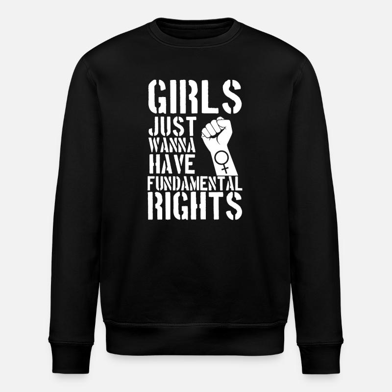 Mädchen möchten Grundrechte-Hemd gerade haben - Stanley/Stella Unisex Bio-Sweatshirt ROLLER - Schwarz