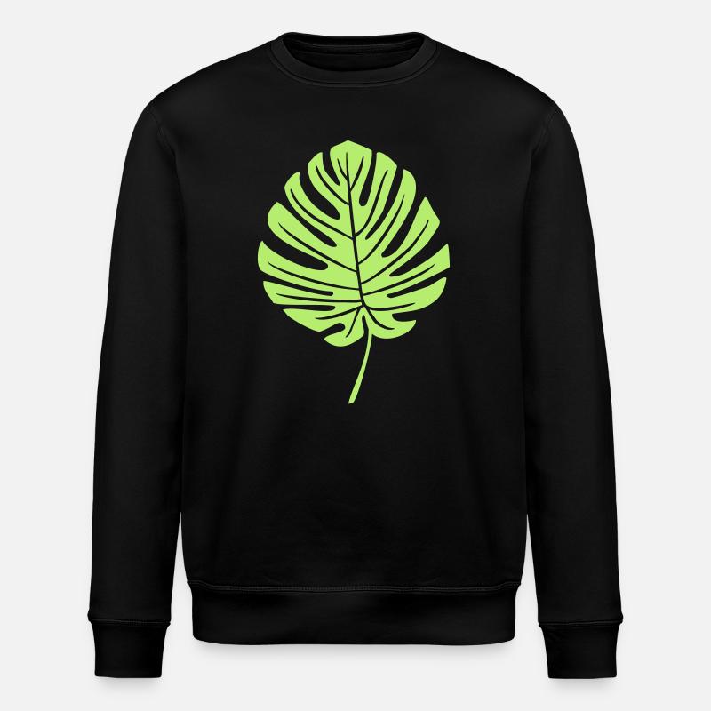 Feuille de Monstera Vert - Sweat bio ROLLER Stanley/Stella Unisexe - noir