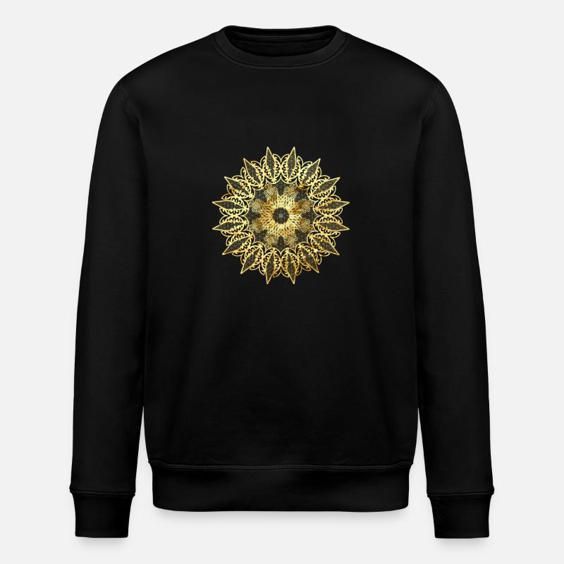 Golden geometric lace pattern - Stanley/Stella ROLLER Unisex Organic Sweatshirt - black
