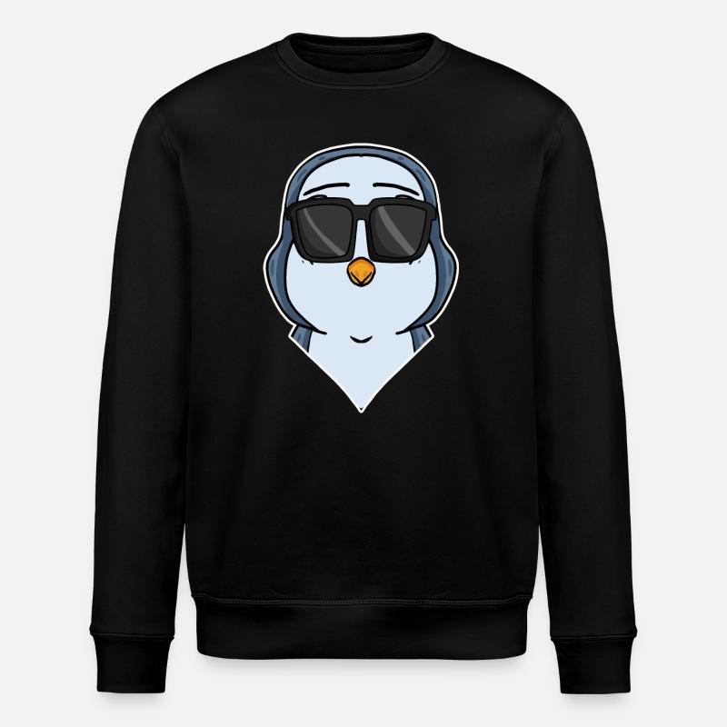 cooler Pinguin mit Sonnenbrille - Stanley/Stella Unisex Bio-Sweatshirt ROLLER - Schwarz