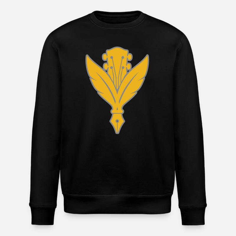 Plume dorée et guitare - Sweat bio ROLLER Stanley/Stella Unisexe - noir