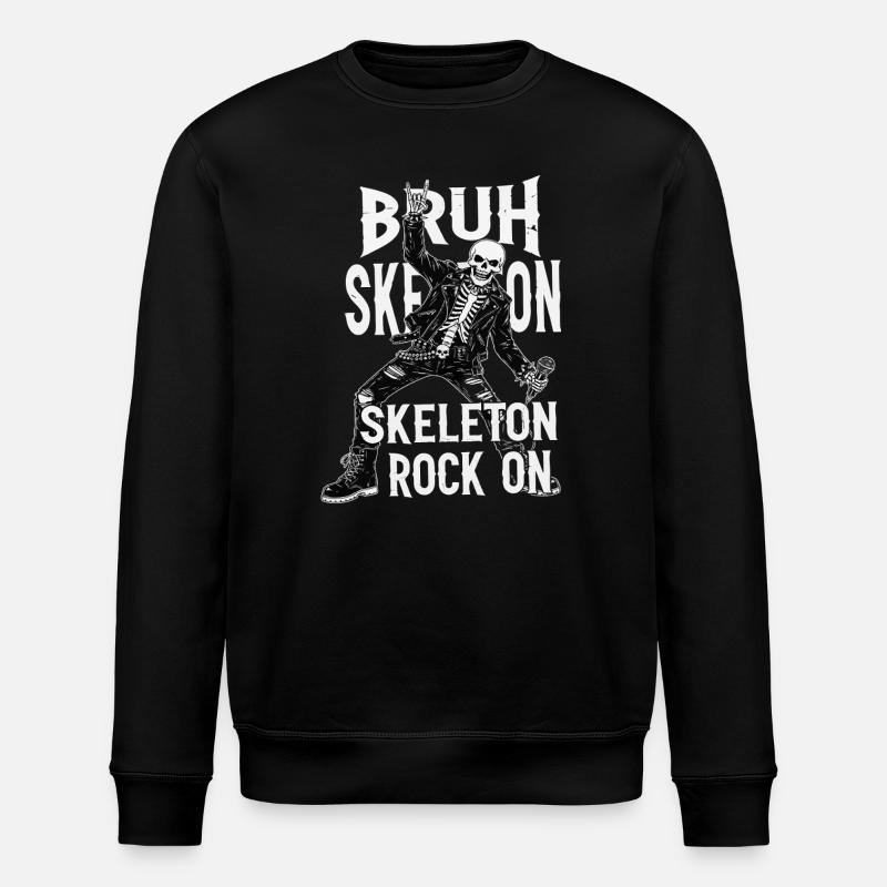 Skelett Rock Leder Punk - Stanley/Stella Unisex Bio-Sweatshirt ROLLER - Schwarz