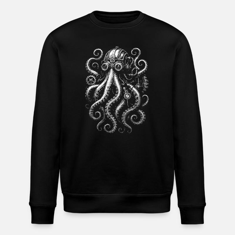 Design Steampunk Octopus - Sweat bio ROLLER Stanley/Stella Unisexe - noir