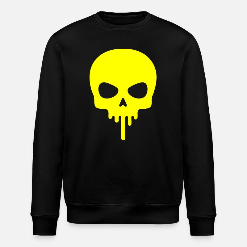 Neon Skull Dripping - Stanley/Stella ROLLER Unisex Organic Sweatshirt - black
