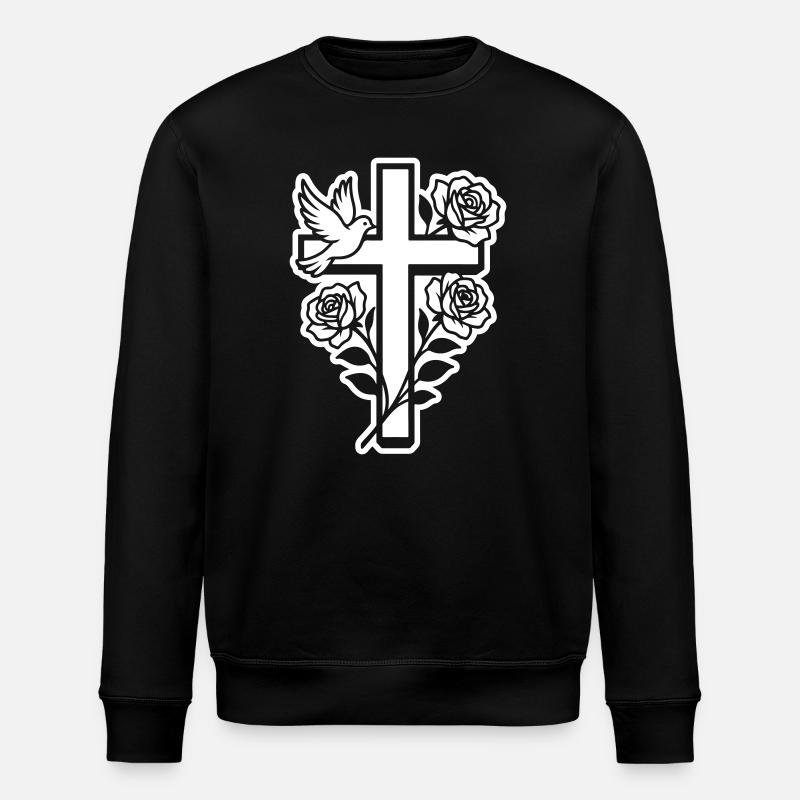 Kreuz Taube Christlich - Stanley/Stella Unisex Bio-Sweatshirt ROLLER - Schwarz