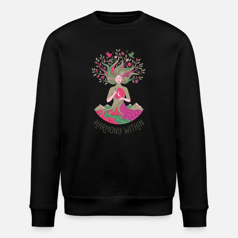 Harmony Within - Celestial Nature Spirit - Stanley/Stella ROLLER Unisex Organic Sweatshirt - black