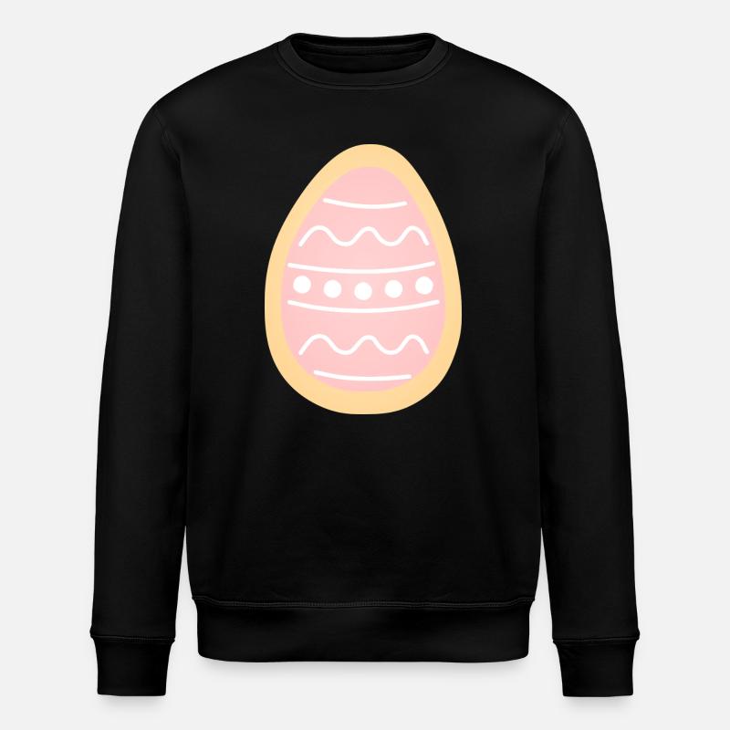 Pastel Easter Egg Cookie - Stanley/Stella ROLLER Unisex Organic Sweatshirt - black