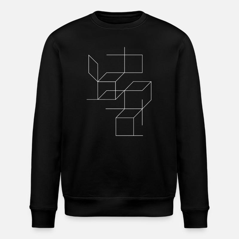 Art géométrique en cube - Sweat bio ROLLER Stanley/Stella Unisexe - noir