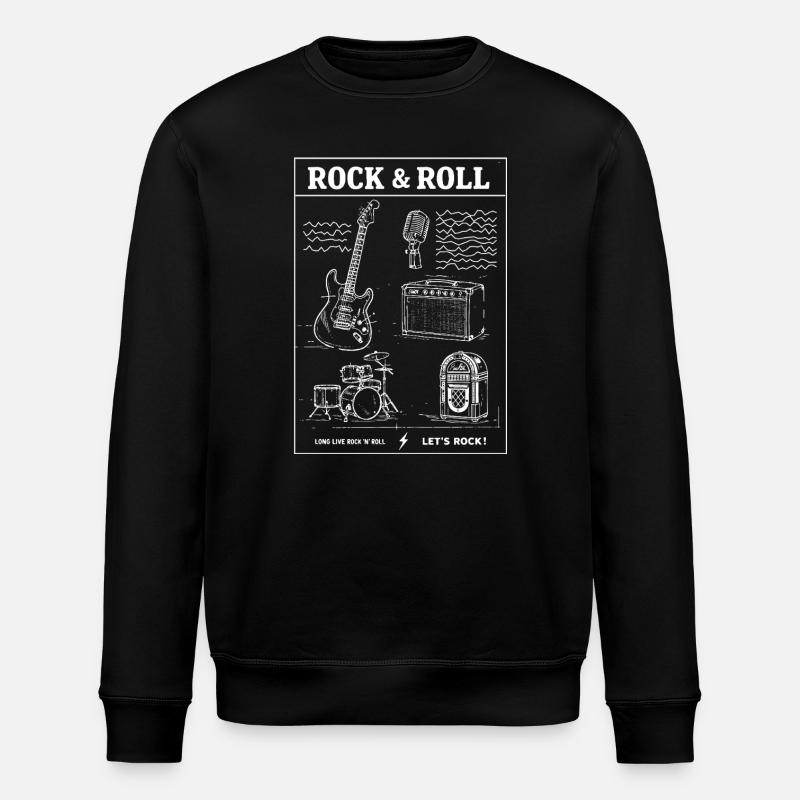 Rock & Roll Jam Scene - Stanley/Stella ROLLER Unisex Organic Sweatshirt - black
