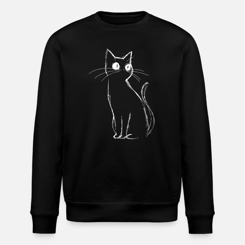 Cat Sketch - Stanley/Stella ROLLER Unisex Organic Sweatshirt - black
