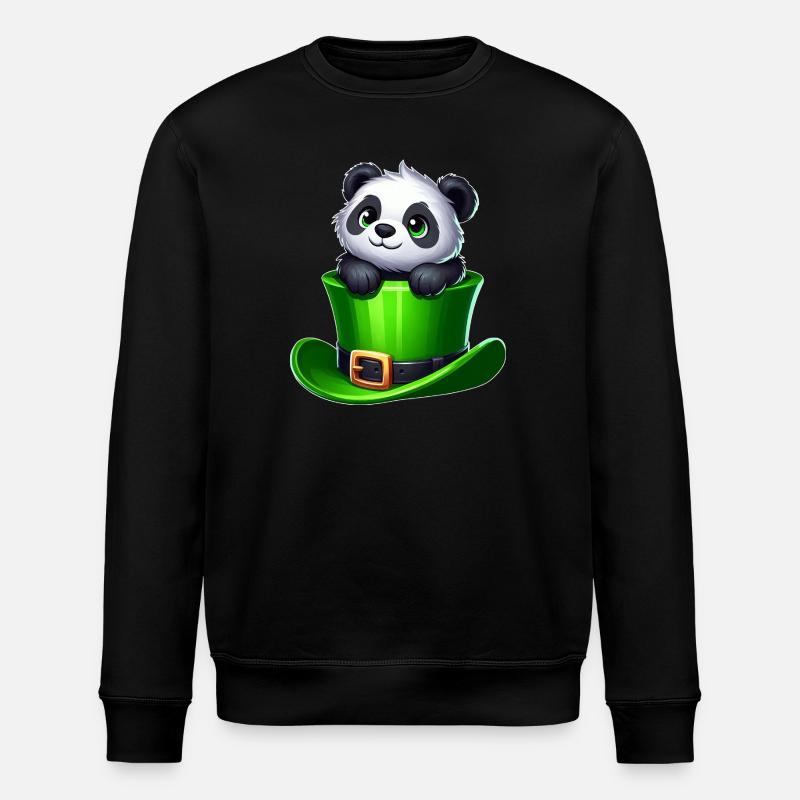 Saint-Patrick Panda Cylindre Trèfle - Sweat bio ROLLER Stanley/Stella Unisexe - noir