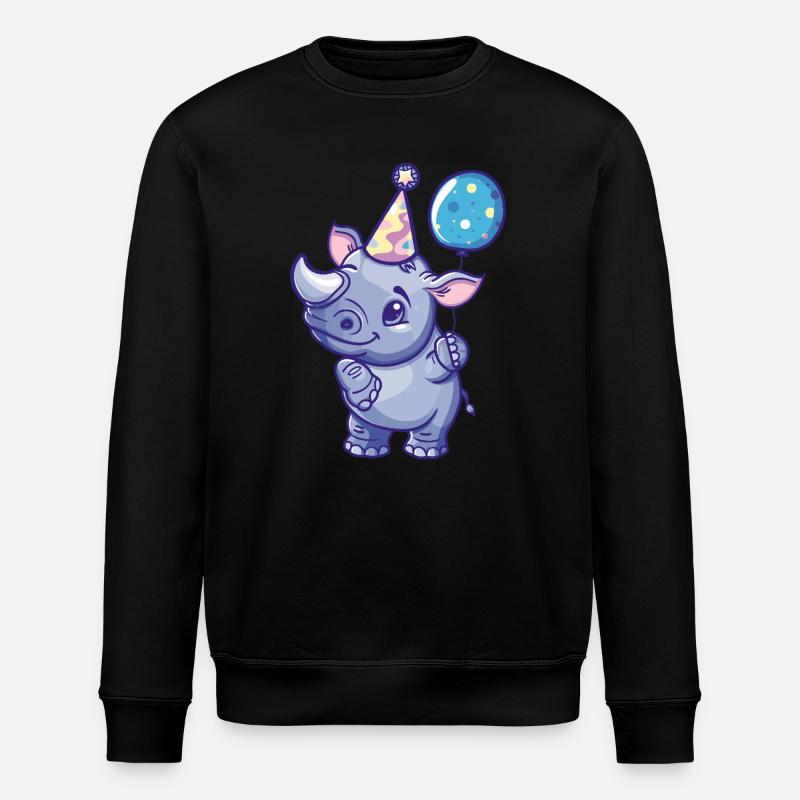 Rhinocéros Anniversaire Bébé - Sweat bio ROLLER Stanley/Stella Unisexe - noir