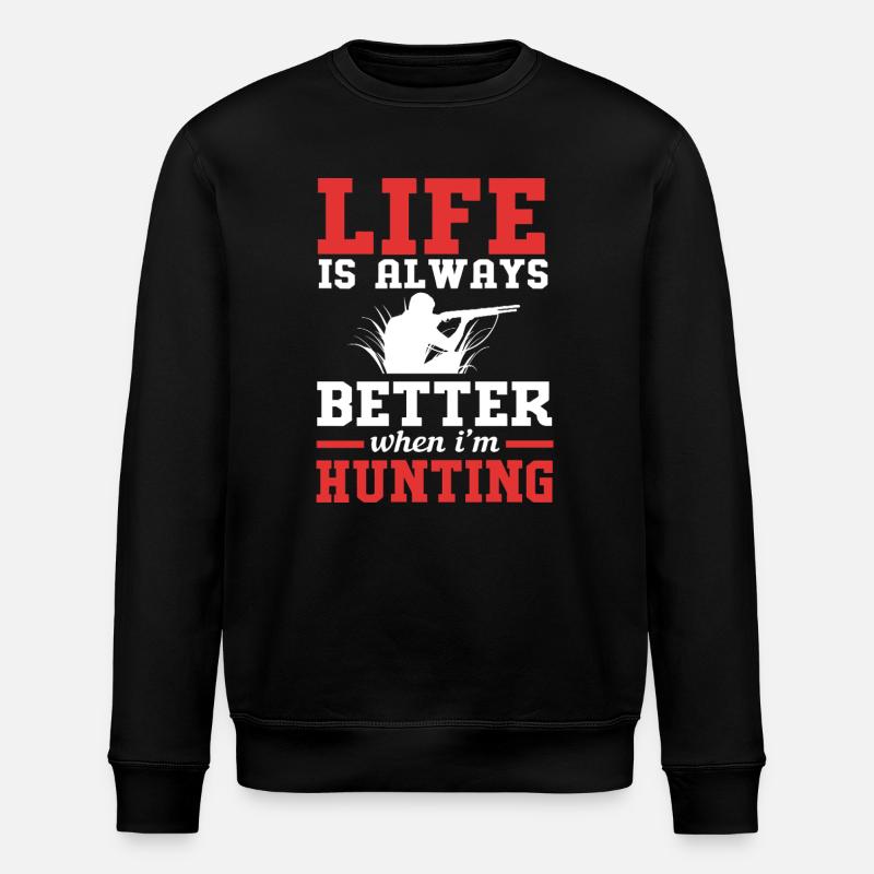 Crocodile Hunting Hunter Hunting - Stanley/Stella ROLLER Unisex Organic Sweatshirt - black