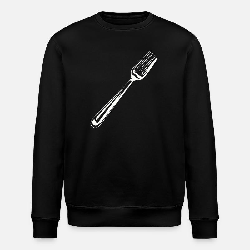fork cutlery icon - Stanley/Stella ROLLER Unisex Organic Sweatshirt - black