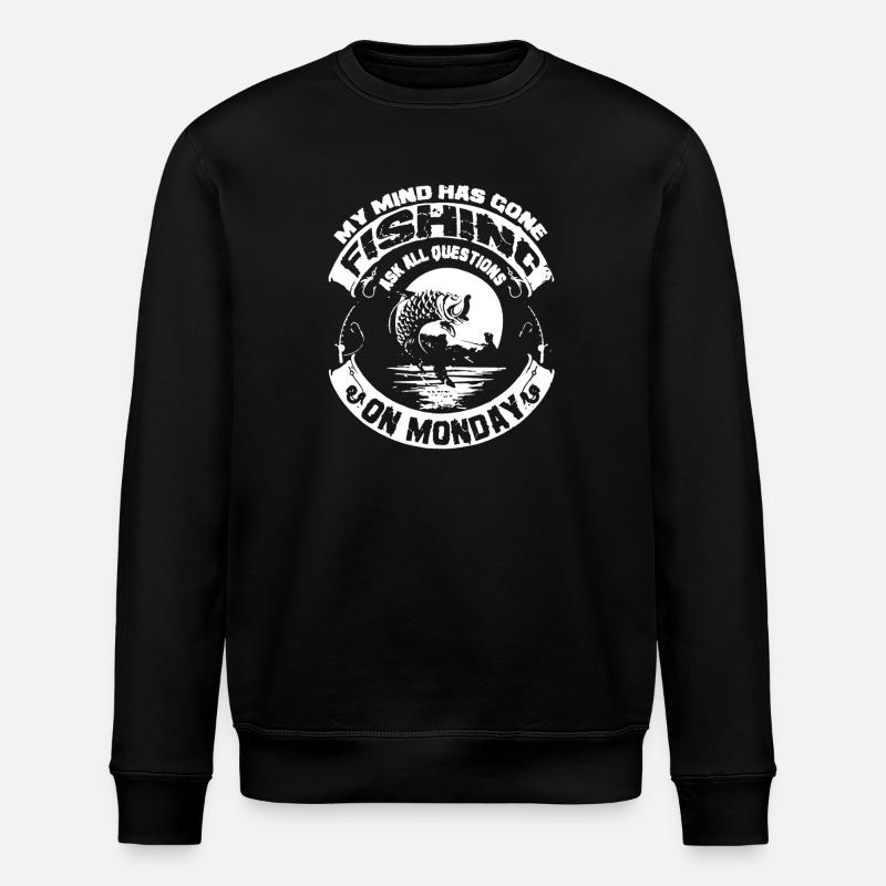 Fishing On Monday - Stanley/Stella ROLLER Unisex Organic Sweatshirt - black