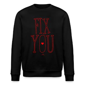 Fix you - Stanley/Stella Unisex Bio-Sweatshirt ROLLER - Schwarz - Vorne - Nik (191cm)