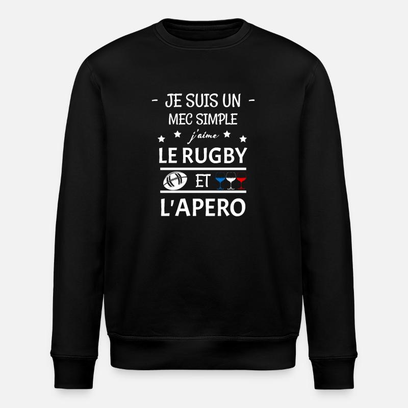 Rugby aperitif - Stanley/Stella ROLLER Unisex Organic Sweatshirt - black