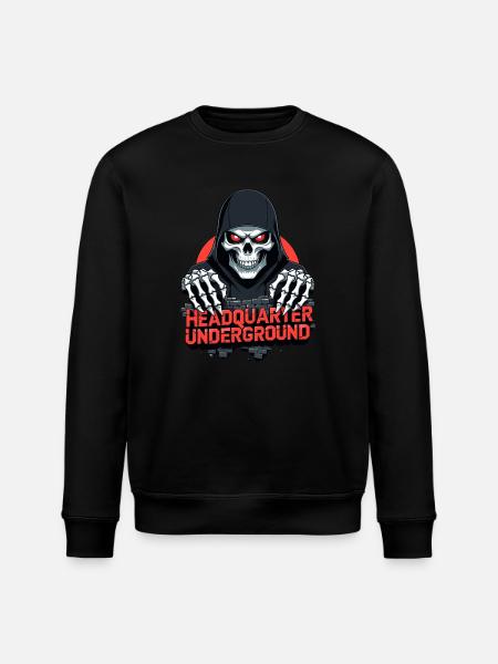 Gangster Skull - Stanley/Stella ROLLER Unisex Organic Sweatshirt - black