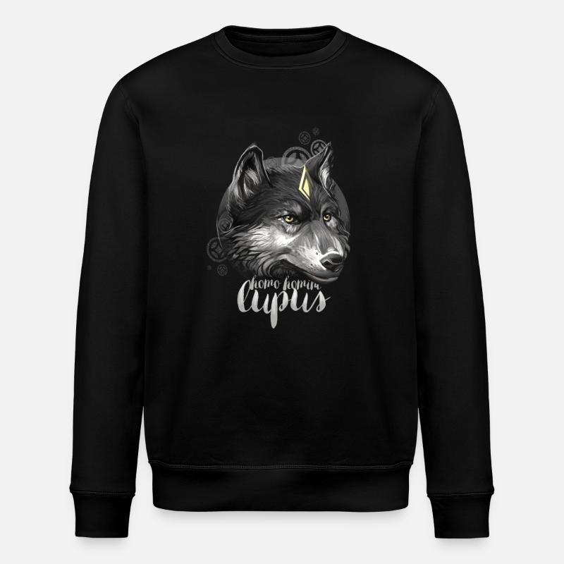wolf1 - Stanley/Stella ROLLER Unisex Organic Sweatshirt - black