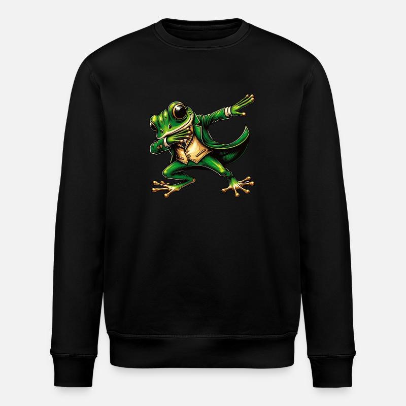 funny green dancing frog - Stanley/Stella ROLLER Unisex Organic Sweatshirt - undefined