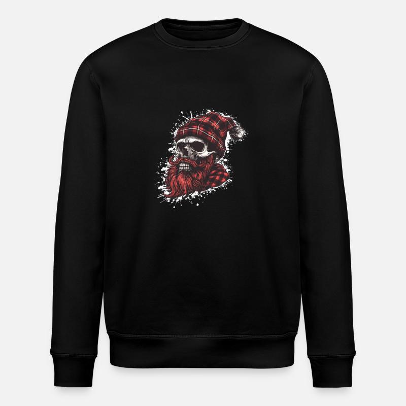 Lumberjack Skull - Stanley/Stella ROLLER Unisex Organic Sweatshirt - black