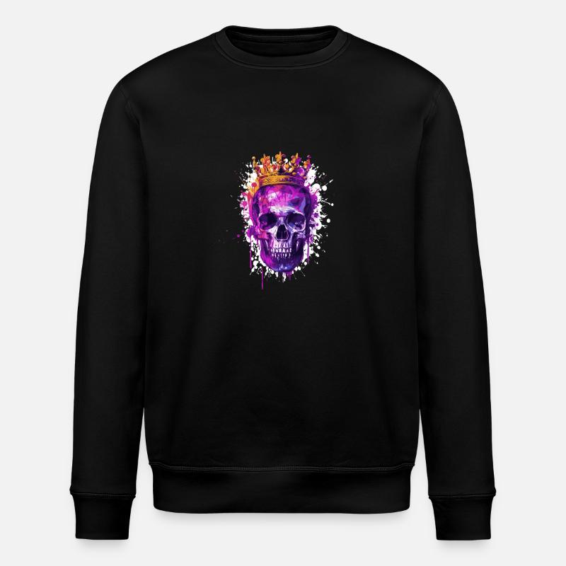 König Totenkopf Krone - Stanley/Stella Unisex Bio-Sweatshirt ROLLER - Schwarz