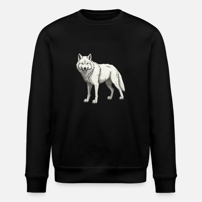 Animal loup - Sweat bio ROLLER Stanley/Stella Unisexe - noir
