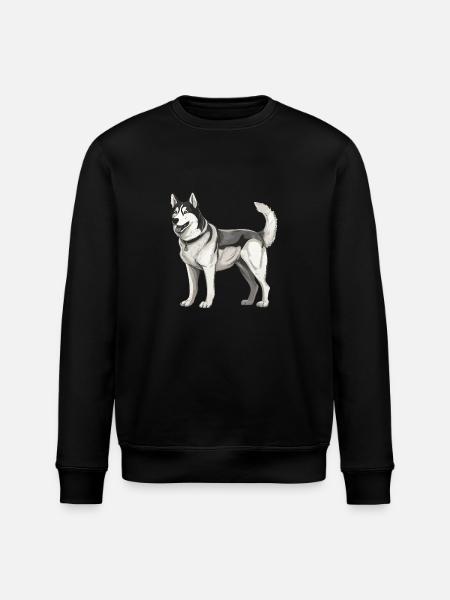 Husky Dog - Stanley/Stella ROLLER Unisex Organic Sweatshirt - black
