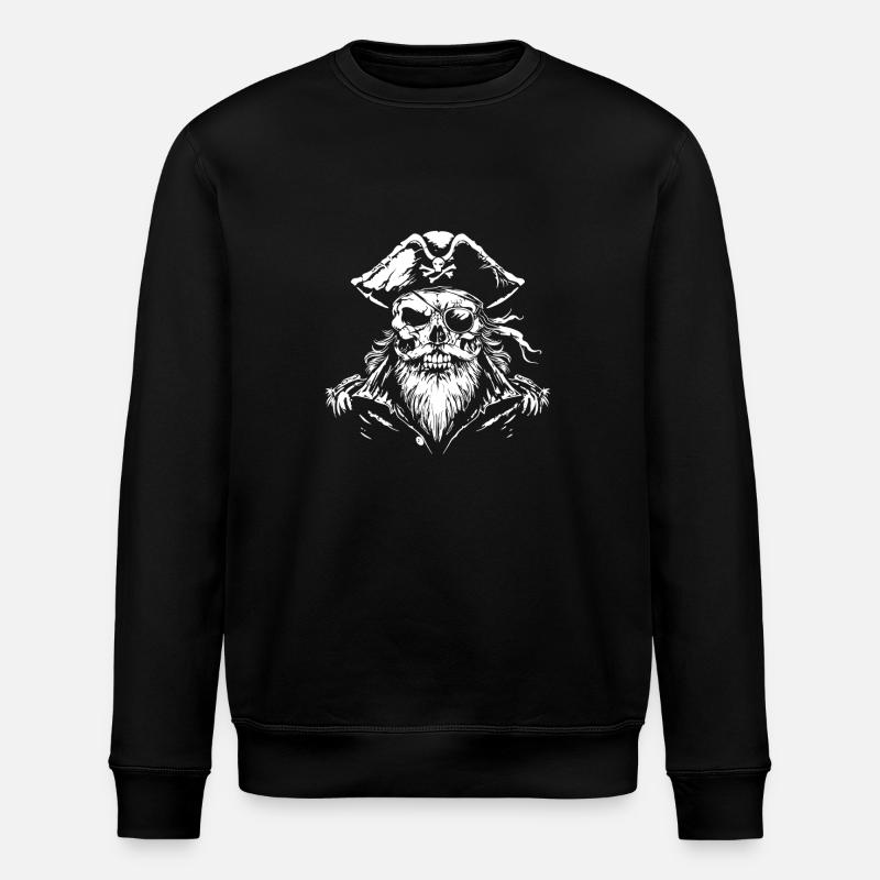 Crâne de pirate - Sweat bio ROLLER Stanley/Stella Unisexe - noir