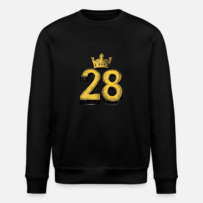 28 Zahl Krone - Stanley/Stella Unisex Bio-Sweatshirt ROLLER - Schwarz