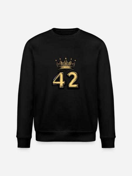42 Zahl Krone - Stanley/Stella Unisex Bio-Sweatshirt ROLLER - Schwarz