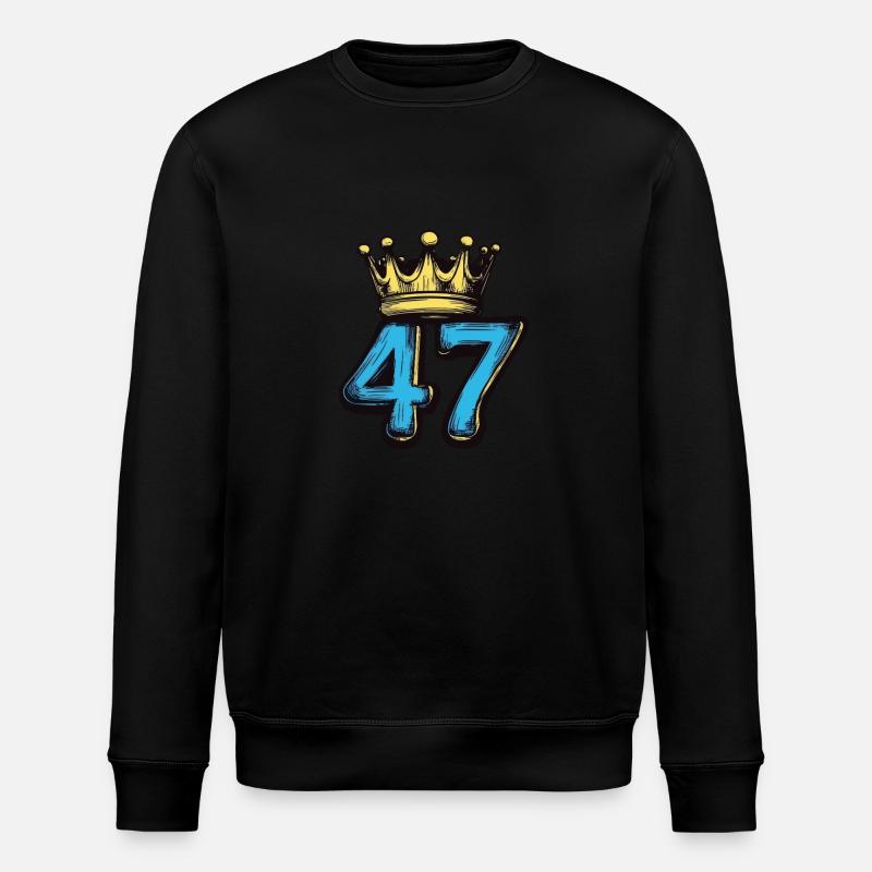 47 Number Crown - Stanley/Stella ROLLER Unisex Organic Sweatshirt - black