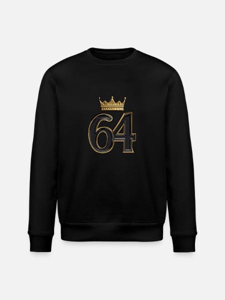 64 Zahl Krone - Stanley/Stella Unisex Bio-Sweatshirt ROLLER - Schwarz