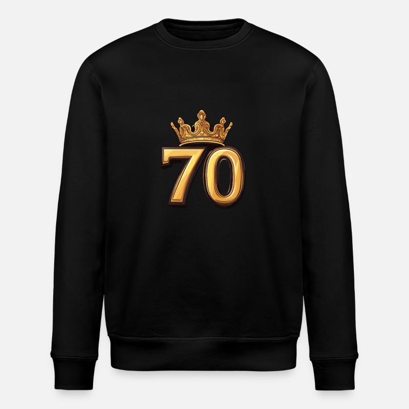 70 Zahl Krone - Stanley/Stella Unisex Bio-Sweatshirt ROLLER - Schwarz