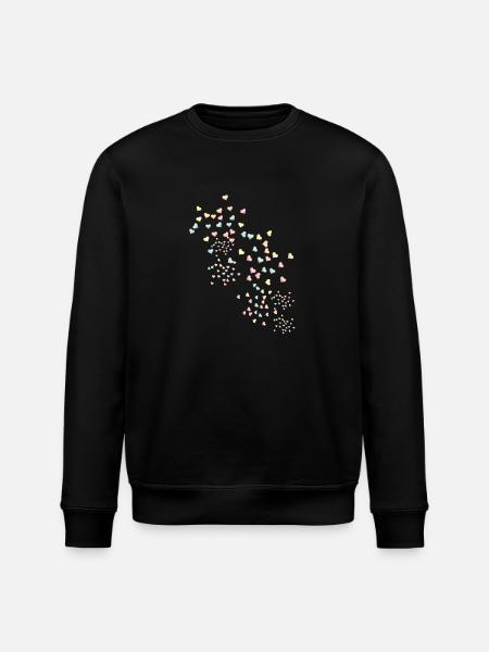 Herzen, Herz,bunte herzen - Stanley/Stella Unisex Bio-Sweatshirt ROLLER - Schwarz
