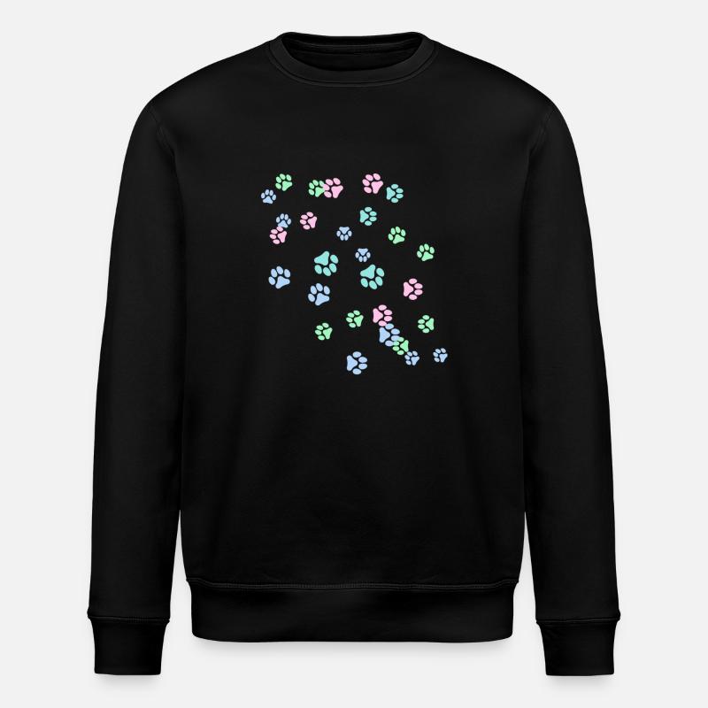 Katzenpfoten, Pfote,Pfoten, katze - Stanley/Stella Unisex Bio-Sweatshirt ROLLER - Schwarz