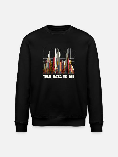 Tal data til mig - Funny Data Analyst Gift - Stanley/Stella økologisk unisex-sweatshirt ROLLER - sort