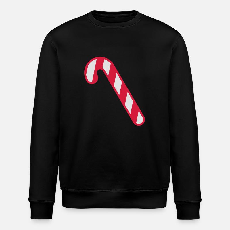candy cane - Stanley/Stella ROLLER Unisex Organic Sweatshirt - black