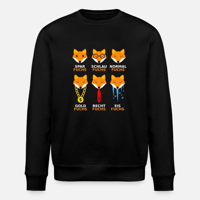 Füchse in verschiedenen Themen - Stanley/Stella Unisex Bio-Sweatshirt ROLLER - Schwarz