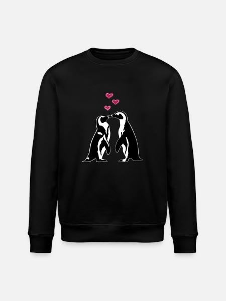 Verliebte Pinguine - Stanley/Stella Unisex Bio-Sweatshirt ROLLER - Schwarz