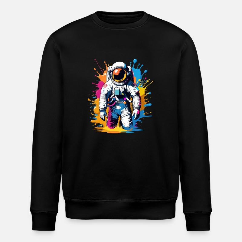 Farbenfroher Astronaut - Stanley/Stella Unisex Bio-Sweatshirt ROLLER - Schwarz