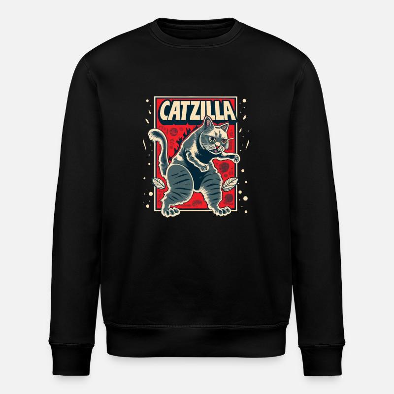Catzilla - Stanley/Stella Unisex Bio-Sweatshirt ROLLER - Schwarz