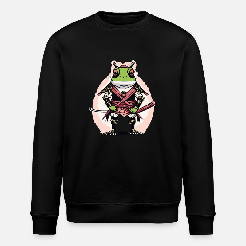 Frog Samurai - Stanley/Stella ROLLER Unisex Organic Sweatshirt - black