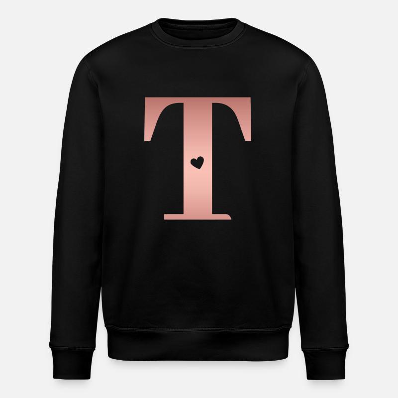 Buchstabe T Roségold - Stanley/Stella Unisex Bio-Sweatshirt ROLLER - Schwarz
