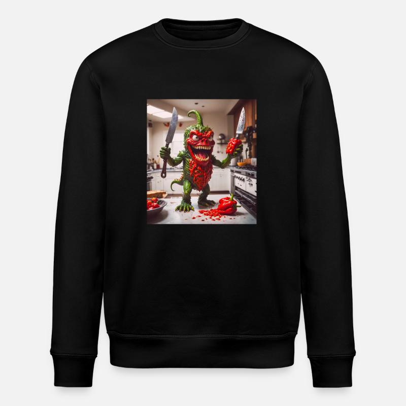 vegetables downfall Apocalypse Monster pepper - Stanley/Stella ROLLER Unisex Organic Sweatshirt - black