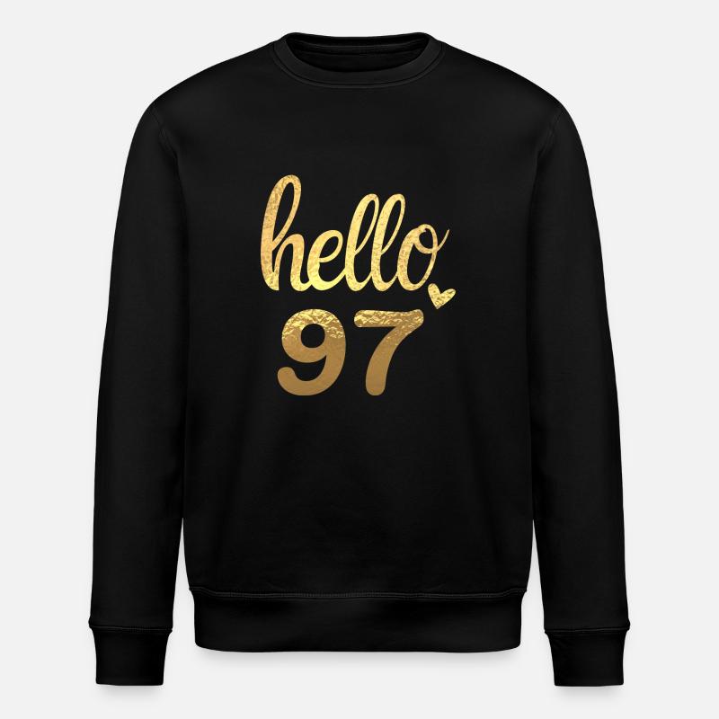 Hello 97 gold - Stanley/Stella ROLLER Unisex Organic Sweatshirt - black
