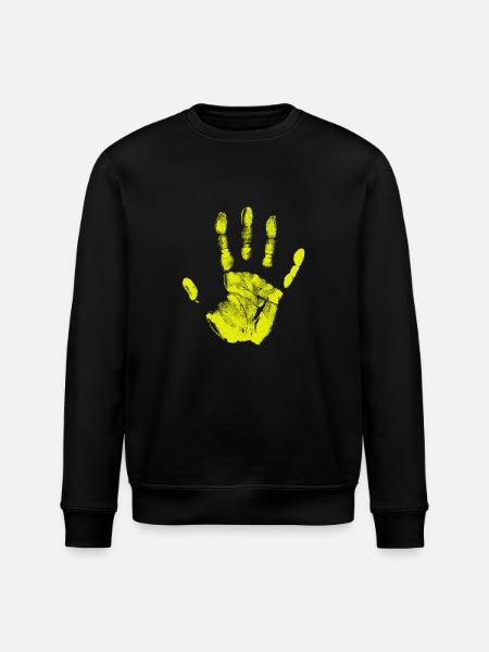 Håndaftryk, malede identitet, fingre og håndflade - Stanley/Stella økologisk unisex-sweatshirt ROLLER - sort