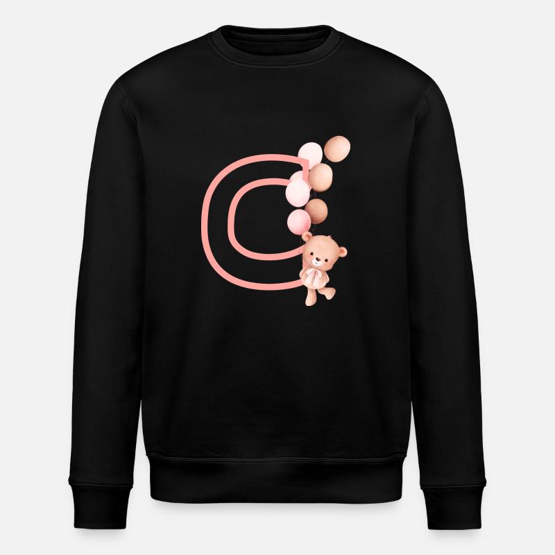Buchstabe c rosa Bär - Stanley/Stella Unisex Bio-Sweatshirt ROLLER - Schwarz