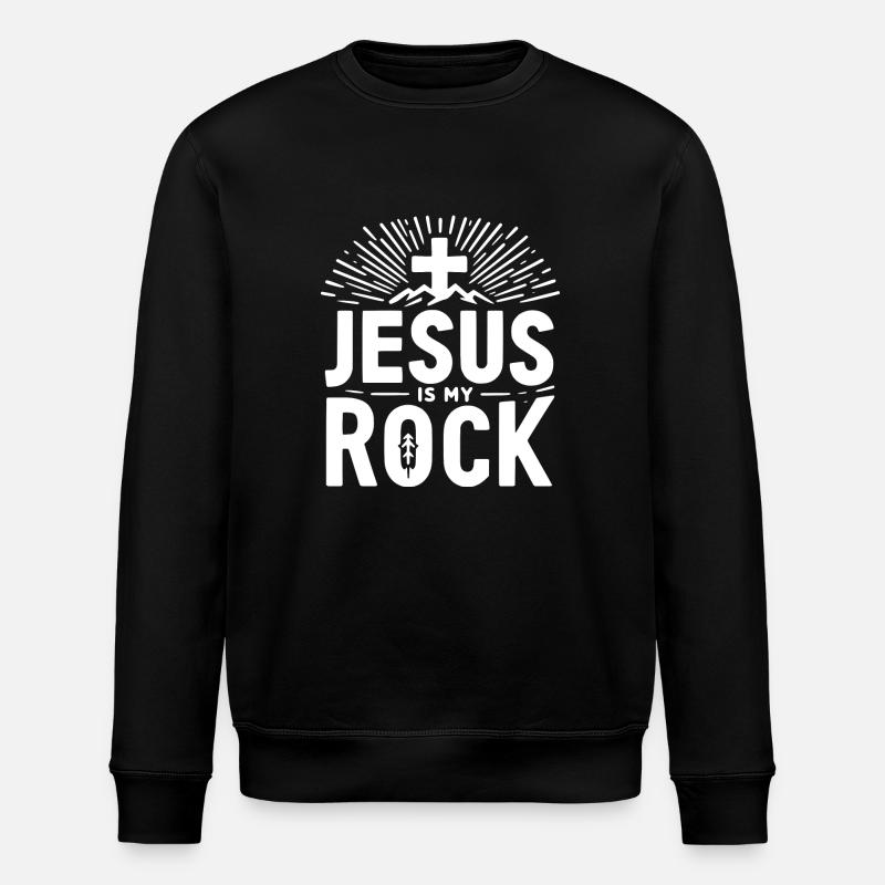 Jésus est mon rocher - Sweat bio ROLLER Stanley/Stella Unisexe - noir
