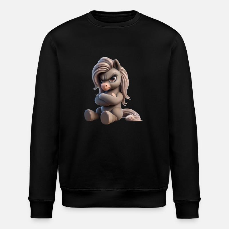 Pony grimmig 1 - Stanley/Stella Unisex Bio-Sweatshirt ROLLER - Schwarz